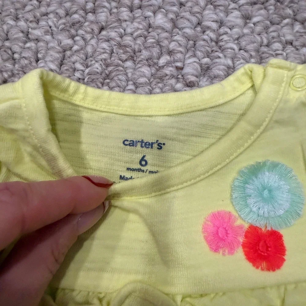 Carter's Baby Girls 3 Piece Outfit Set Floral‎ Size 6 Months